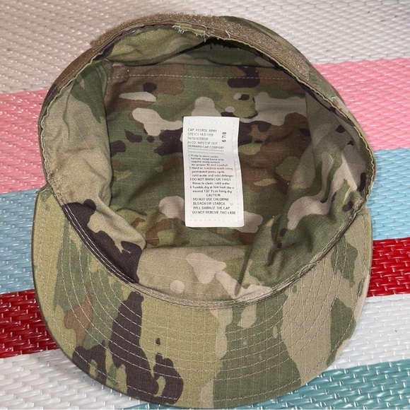 U S Army Camouflage Captain Patrol Hat Men’s Size 6 7/8 - Picture 5 of 6